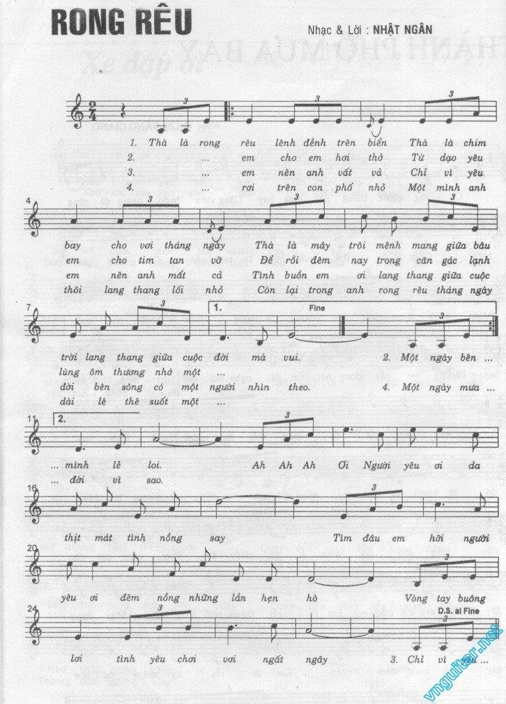 Sheet nhạc Rong Rêu